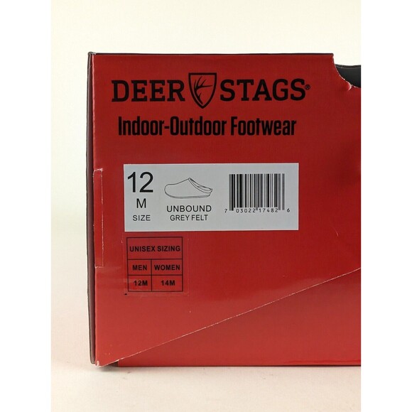 Deer Stags Slipperooz Unbound Mule Slippers Mens 12M Grey Felt Slip On Shoes NWB - Picture 11 of 11